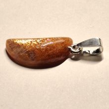 Sonnenstein Mond Anhänger – mit beweglicher Silberöse, Edelstein Schmuck, Glücksbringer, hübsche Geschenkidee
