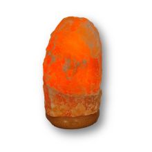 Orangencalcit Edelsteinlampe Naturstein, Calcit orange Edelstein-Leuchte mit Holzsockel, Stimmungslicht, N232