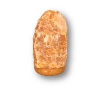 Orangencalcit Edelsteinlampe Naturstein, Calcit orange Edelstein-Leuchte mit Holzsockel, Stimmungslicht, N232