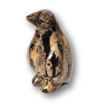 Pinguin Steintier Figur, Edelstein Jaspis, Höhe ca. 8 cm, Dekoration