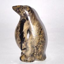 Pinguin Steintier Figur, Edelstein Jaspis, Höhe ca. 8 cm, Dekoration