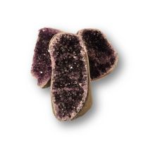 Amethyst Standobjekt, polierte Amethyst-Druse, kleine Edelstein Geode, ca.270-310g
