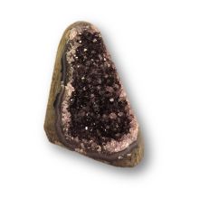 Amethyst Standobjekt, polierte Amethyst-Druse, kleine Edelstein Geode, ca.200-240g