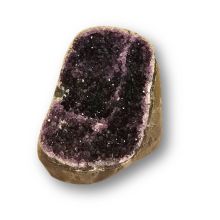Amethyst Standobjekt, polierte Amethyst-Druse, kleine Edelstein Geode, ca.200-240g