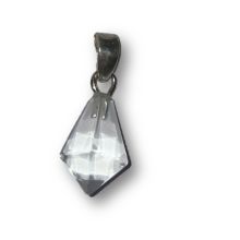 Bergkristall Kettenanhänger klein – polierte Diamantspitze aus Brasilien mit beweglicher Silberöse | ca. 25 mm | Geschenkidee
