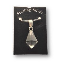 Bergkristall Kettenanhänger klein – polierte Diamantspitze aus Brasilien mit beweglicher Silberöse | ca. 25 mm | Geschenkidee