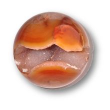Karneol-Achat Edelsteinkugel, Edelstein Handschmeichler Ball, handliche Carneol Kugel mit offener Kristall Höhle, N136