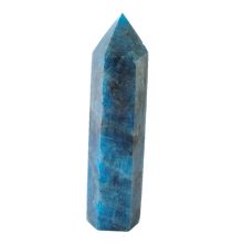 Blauer Apatit Edelstein Turm / Kristall Obelisk/Standspitze – Meditation, Chakra Stein, Energie Kristall, Deko Naturstein selten, N72