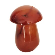Carneol-Achat – Edelstein Pilz handgeschnitzt, braun-orange, Herbst Deko, Glückspilz, Geschenk, N127