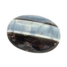 Blauer Opal Trommelstein Madagaskar, himmelblauer Edelstein, Handschmeichler poliert, Geschenk für Edelsteinliebhaber, N22