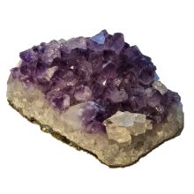 Amethyst Edelstein Drusenstück,Amethyst mit Calcit, Kristall Naturstein Geode echter Naturstein N620