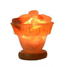 Salzkristall Leuchtschale Feuer des Olymp | Salzkristalle beleuchtet in einer Hand gefertigten Glasschale |  Gr. S