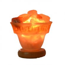 Salzkristall Leuchtschale Feuer des Olymp, Salzkristalle beleuchtet in einer Hand gefertigten Glasschale | Gr.S