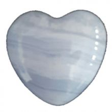 Chalcedon Edelstein Herz| hellblau gebändert| schöne bauchige Form| Größe ca. 20 mm