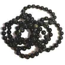 Regenbogen-Obsidian Armschmuck | Edelstein Kugelarmband | Kugel-Durchmesser ca.10 mm | auf elastischem Faden | für Damen und Herren Steinschmuck echt