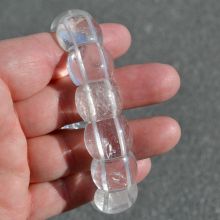 Bergkristall Edelstein Schmuck-Armband | auf Strechband gefertigt | angenehmes Tragen durch schöne harmonische Form