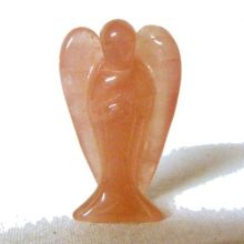 Rosenquarz Stein Engel-Figur, Schutzengel - Heilstein Glücksbringer, Friedensengel, rosa Edelstein Engel, als Geschenk, ca.5 cm