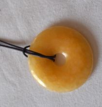 Orangencalcit Donut-Anhänger, ca. 50mm